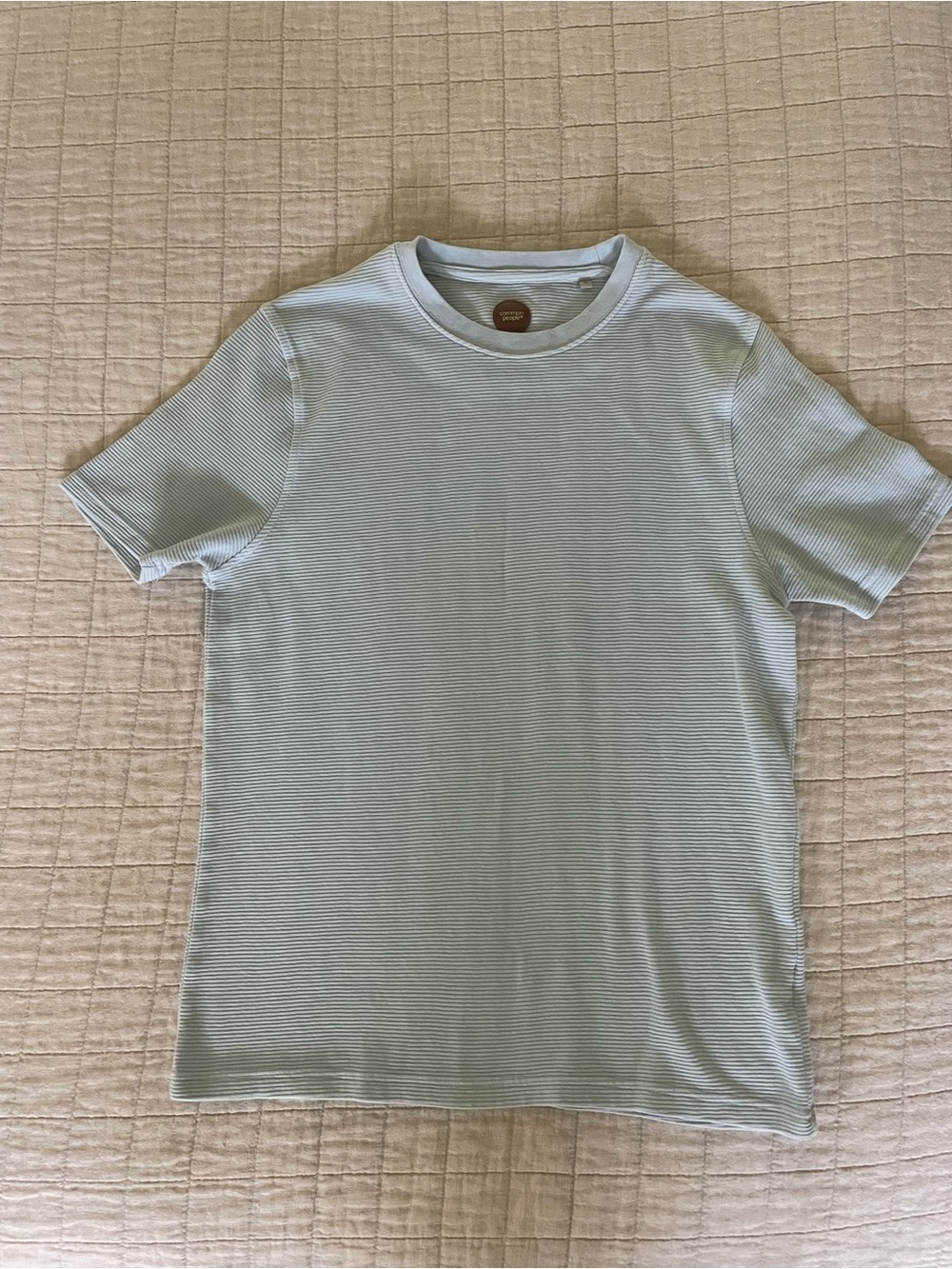 Common People Mens Ribbed
Texture Crew Neck T-Shirt
Light Blue Size S